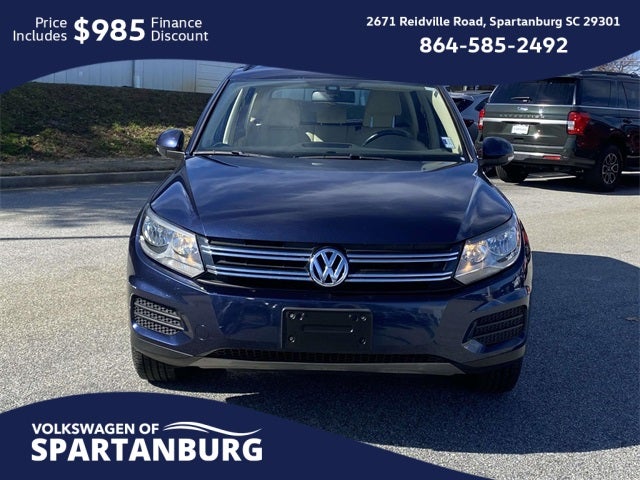 Used 2016 Volkswagen Tiguan S with VIN WVGAV7AX9GW512112 for sale in Spartanburg, SC