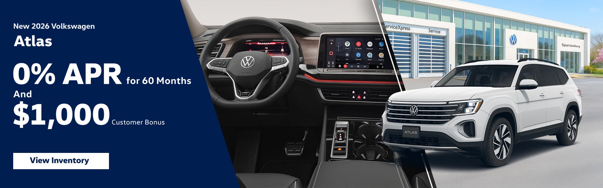 Get 0% APR for 60 months and a $1,000 bonus on the 2026 Volk