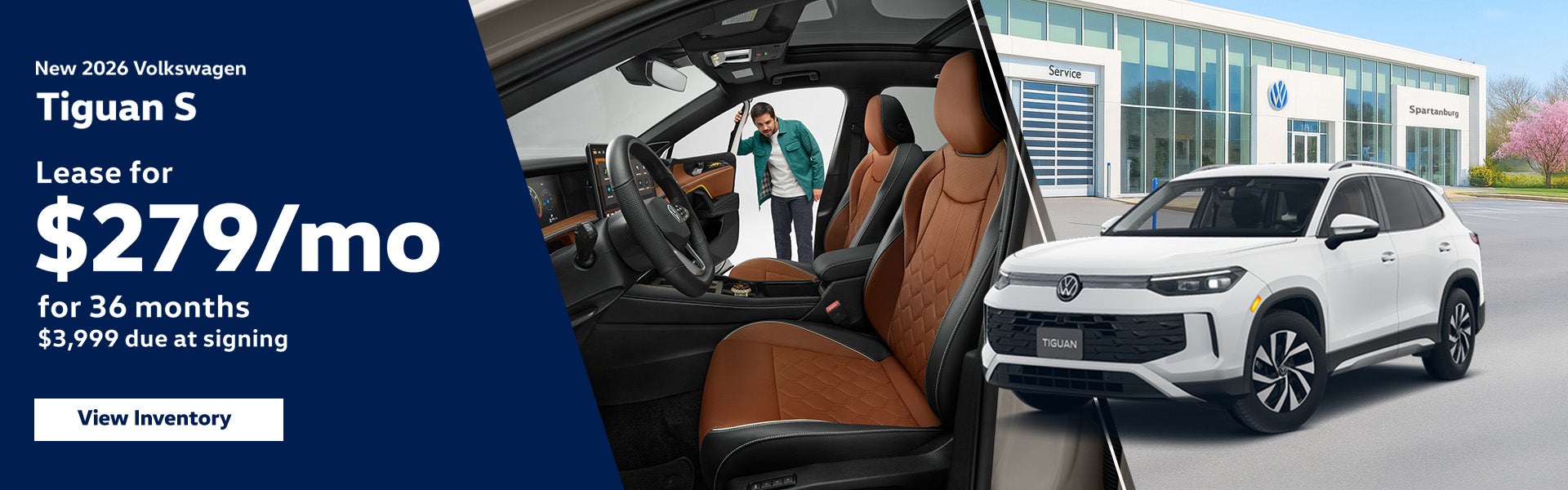Lease the 2026 Volkswagen Tiguan S for $279 a month in Spart